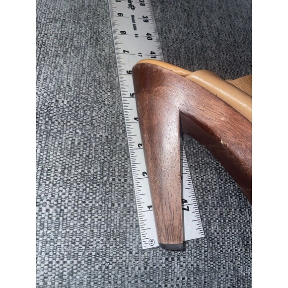 Diane Von Furstenberg DVF Mule 8.5 Leather Peep Toe Platform Chunky Boho Retro - Picture 2 of 16